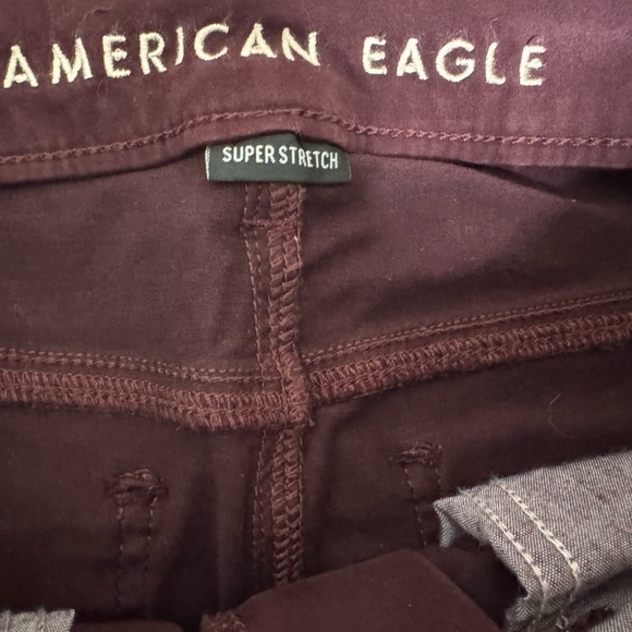 American Eagle Burgundy Hi Rise Stretch Pants Size 4 - Picture 3 of 5